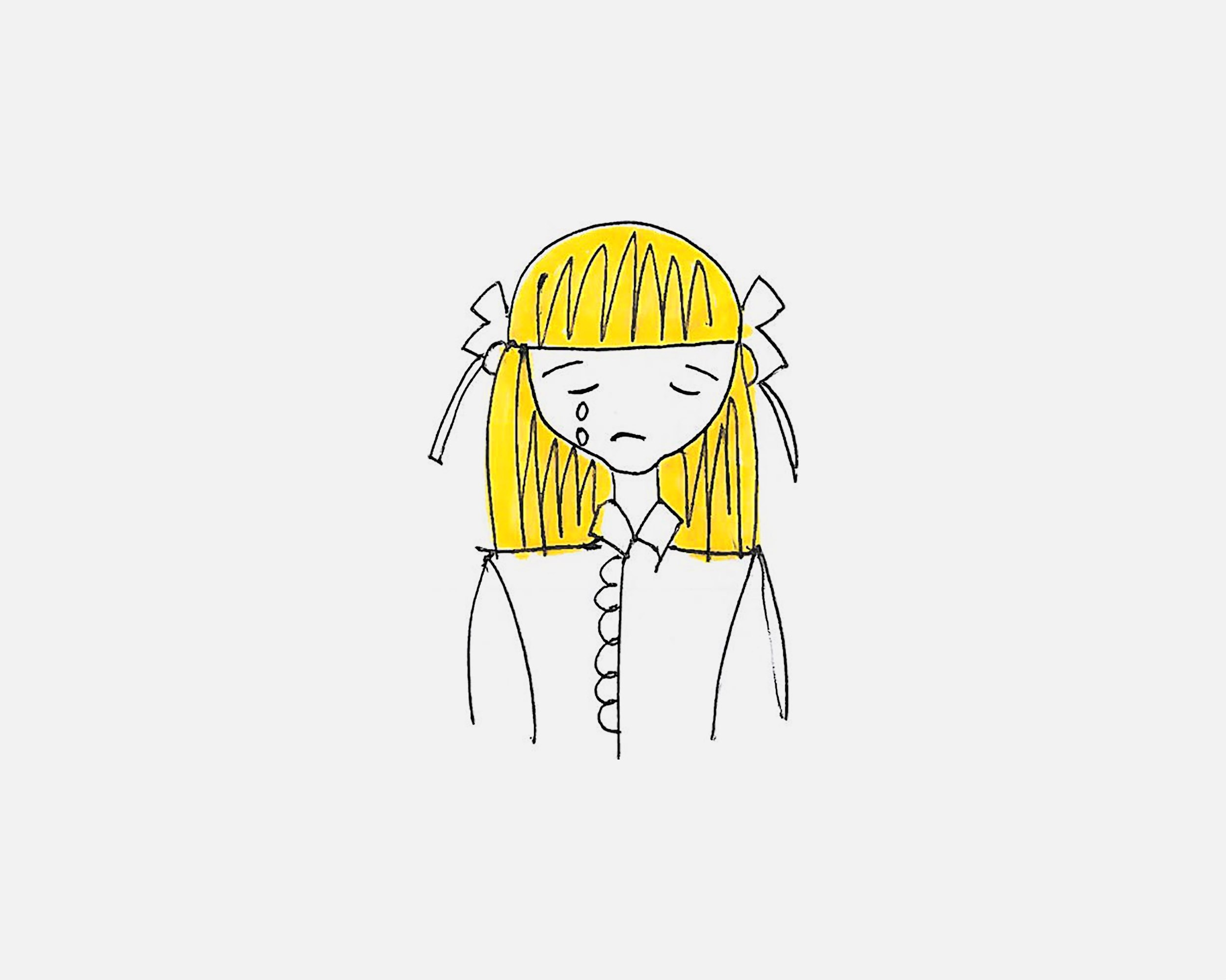 流泪的小女孩简笔画