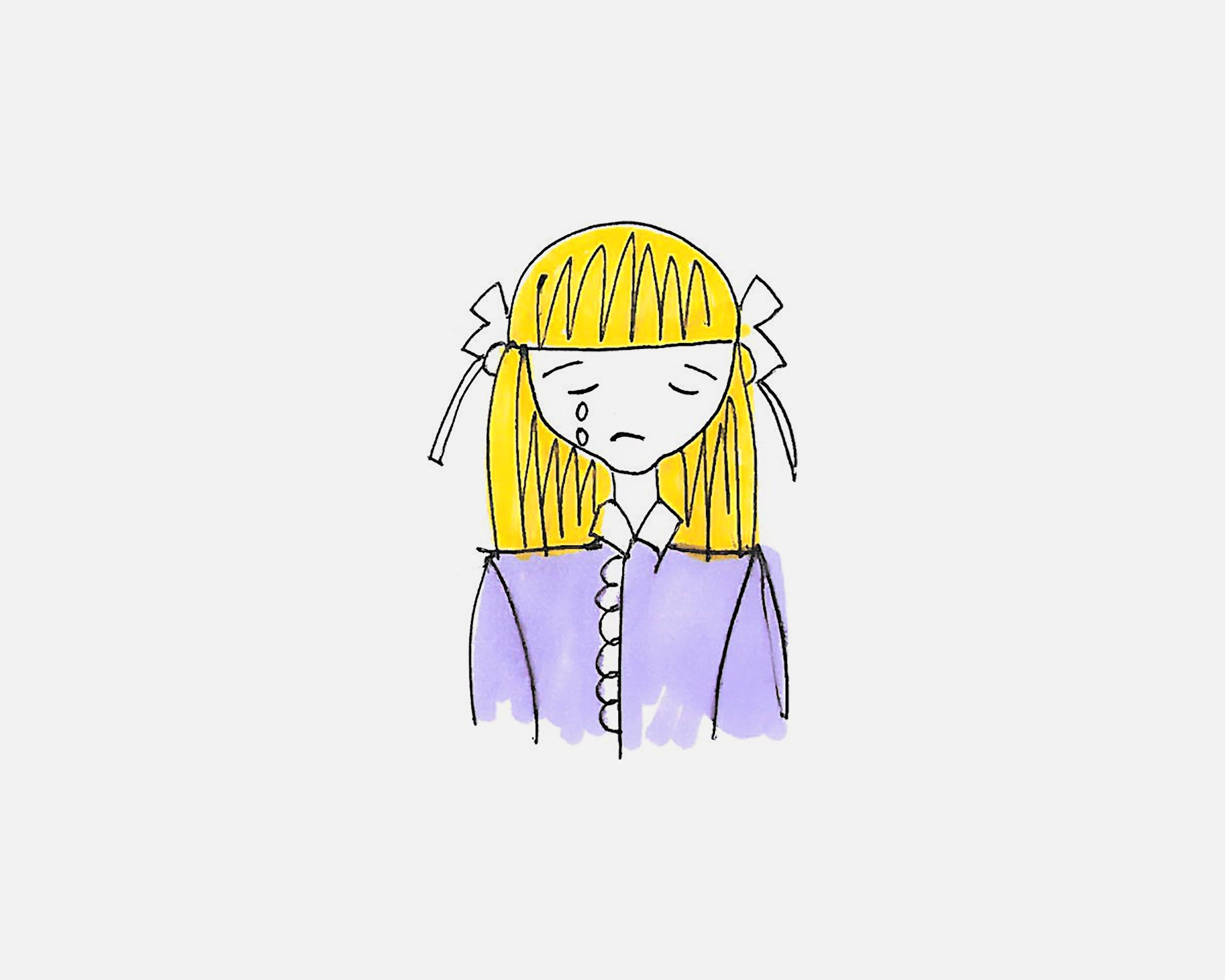 流泪的小女孩简笔画