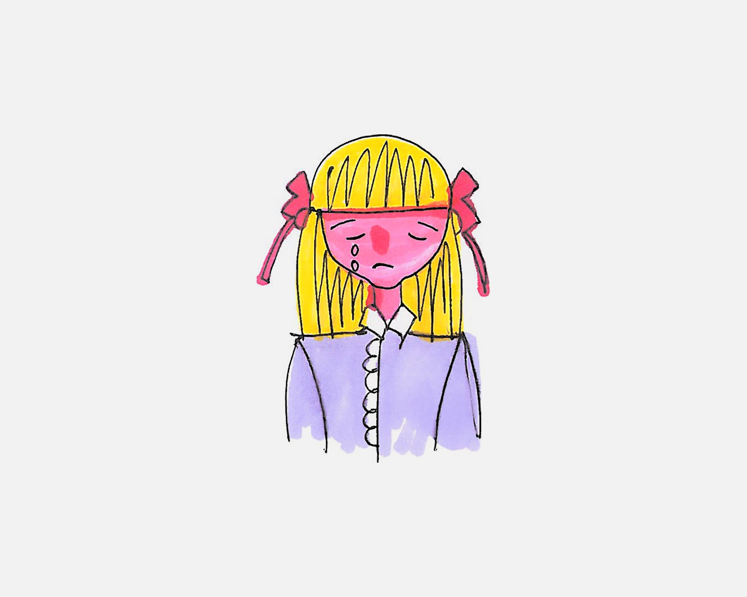 流泪的小女孩简笔画