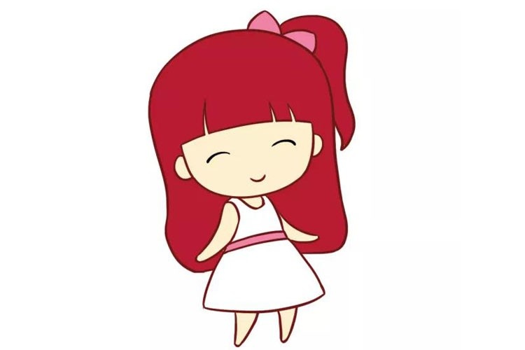 可爱小女孩简笔画图片1