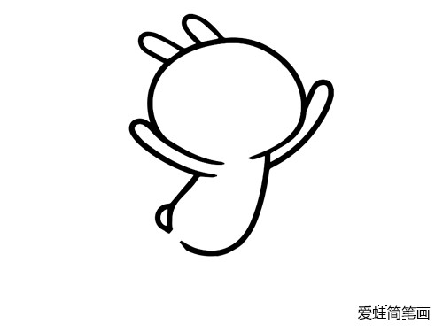 活蹦乱跳的兔斯基简笔画