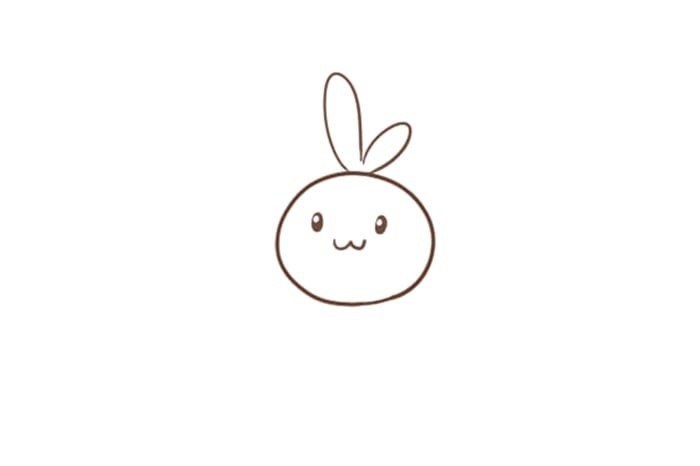 正在吃胡萝卜的小兔子简笔画