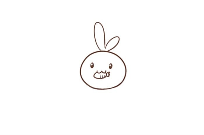 正在吃胡萝卜的小兔子简笔画