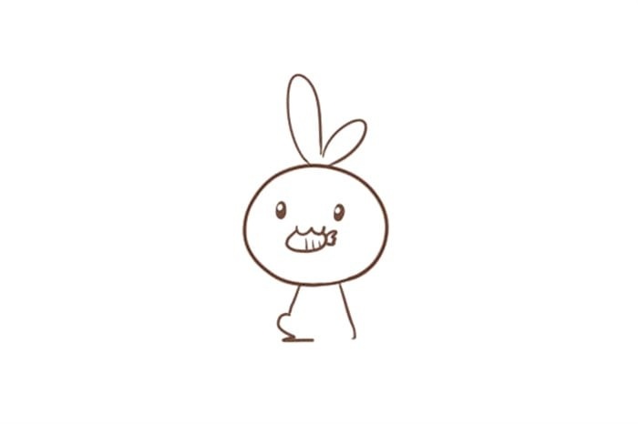 正在吃胡萝卜的小兔子简笔画