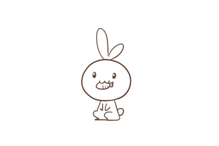 正在吃胡萝卜的小兔子简笔画