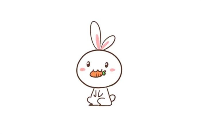 正在吃胡萝卜的小兔子简笔画
