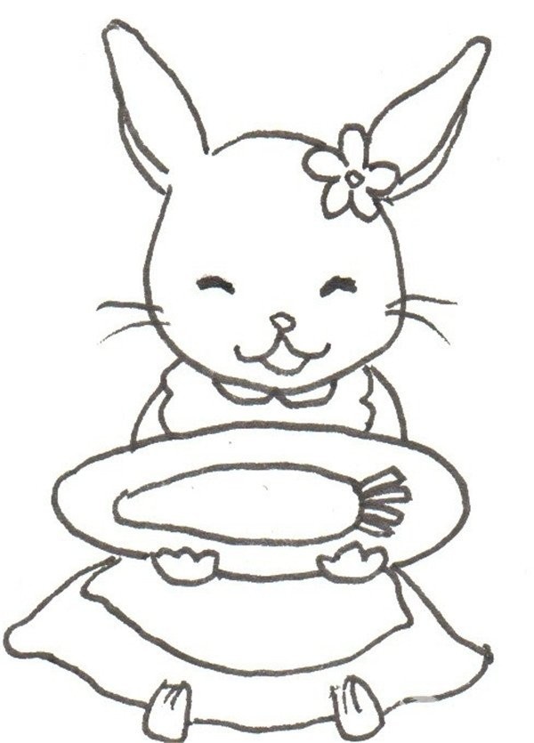 小白兔的简笔画
