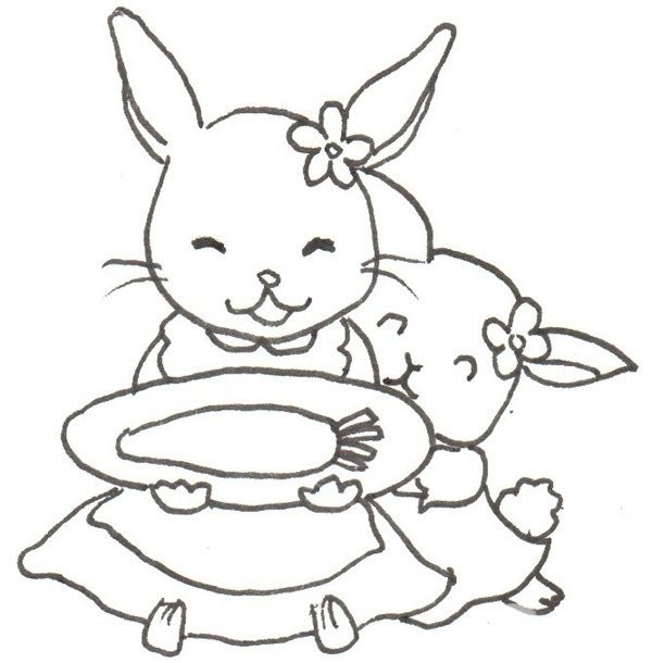 小白兔的简笔画