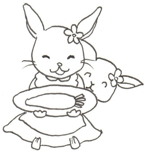 小白兔的简笔画