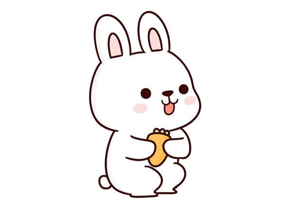 抱着胡萝卜的小兔子简笔画