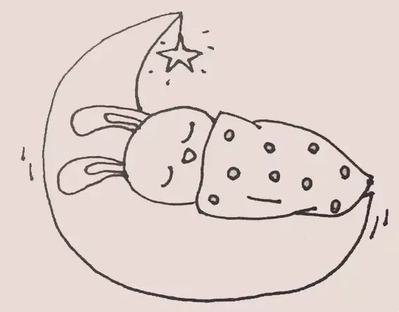 月亮兔简笔画