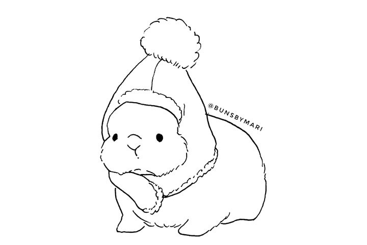 萌萌哒胖兔兔简笔画图片9