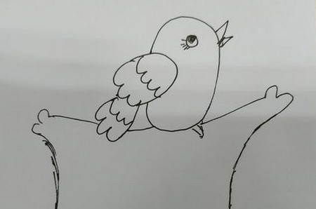 站在树枝上的小鸟简笔画