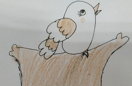 站在树枝上的小鸟简笔画