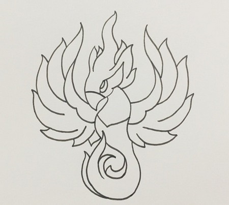 朱雀简笔画