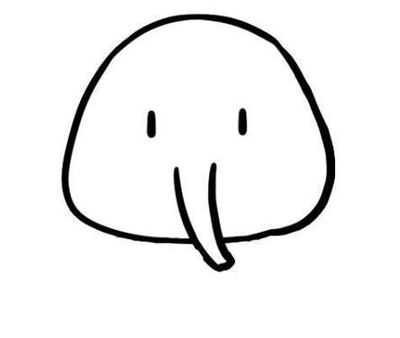 卡通可爱大的大象简笔画