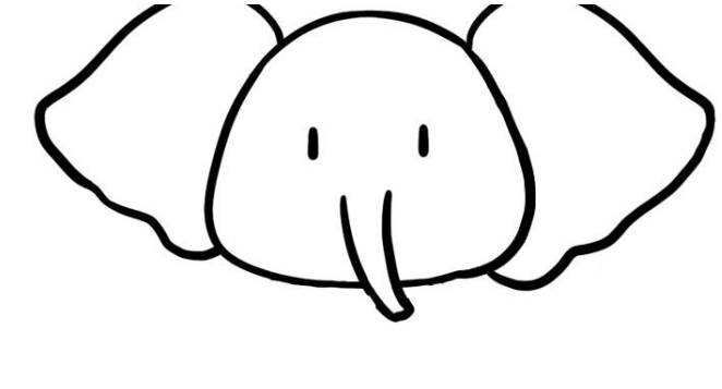 卡通可爱大的大象简笔画