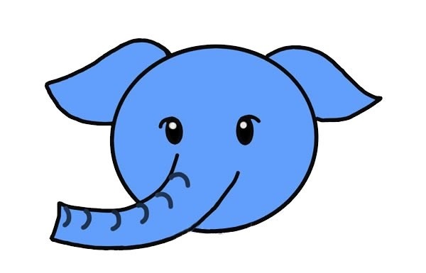 大象头像彩色画法