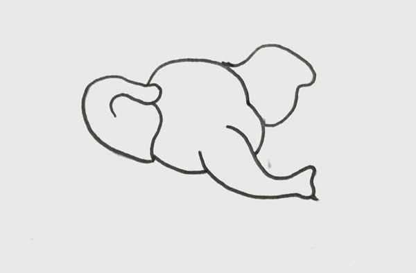 可爱大象简笔画