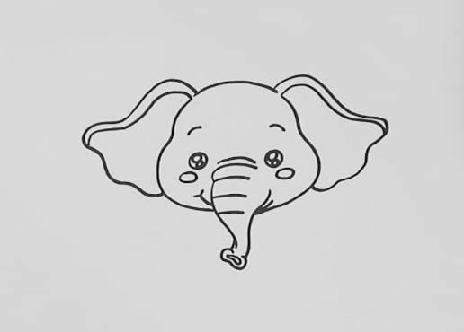 卡通大象简笔画