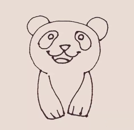 开心的大熊猫简笔画