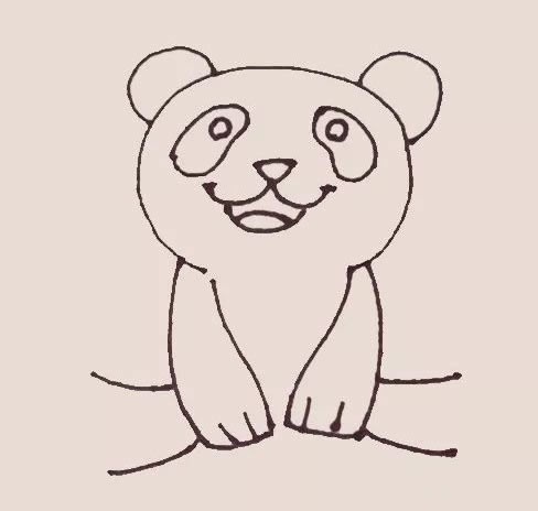 开心的大熊猫简笔画