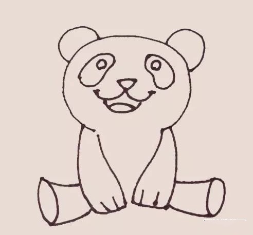 开心的大熊猫简笔画