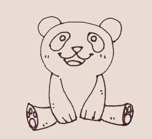 开心的大熊猫简笔画