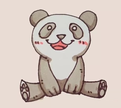 开心的大熊猫简笔画