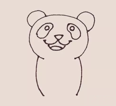 开心的大熊猫简笔画