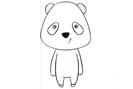 卡通熊猫简笔画
