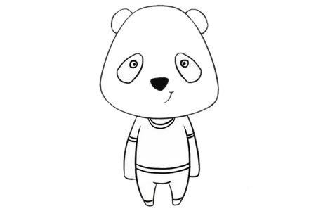 卡通熊猫简笔画