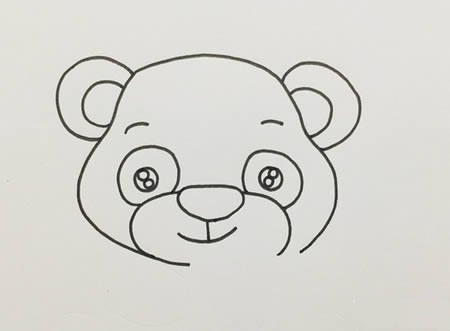 熊猫吃竹子简笔画