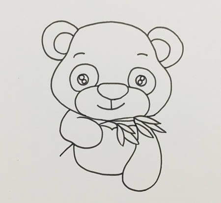 熊猫吃竹子简笔画