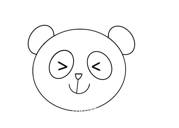 大熊猫头像简笔画