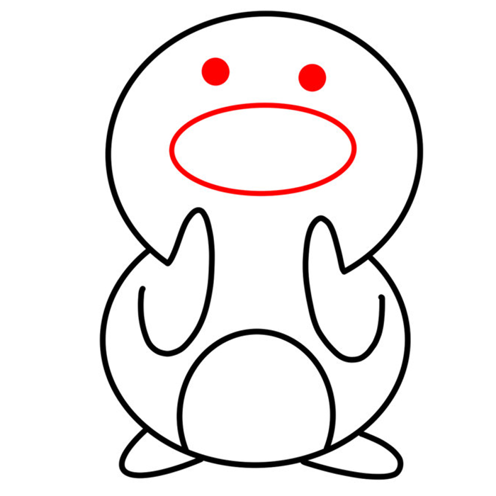 憨厚的小黄鸭简笔画