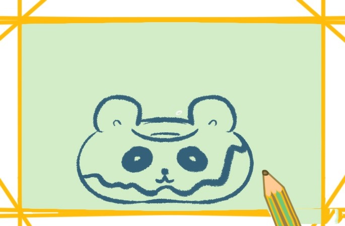 熊猫甜甜圈简笔画