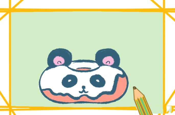 熊猫甜甜圈简笔画