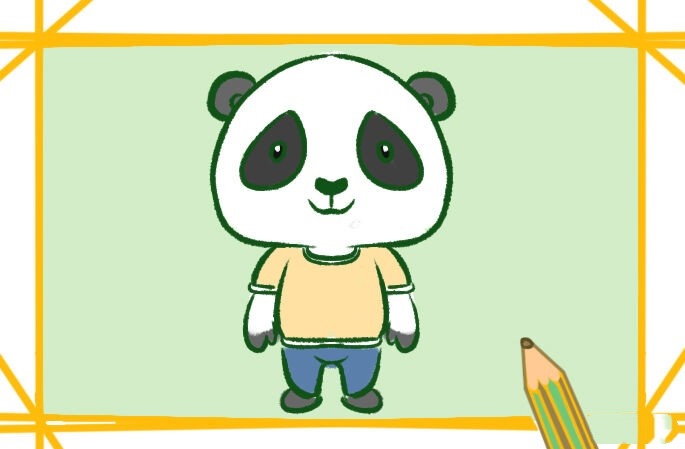 可爱的卡通熊猫简笔画