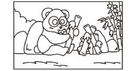 熊猫简笔画涂色