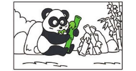 熊猫简笔画涂色