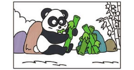 熊猫简笔画涂色