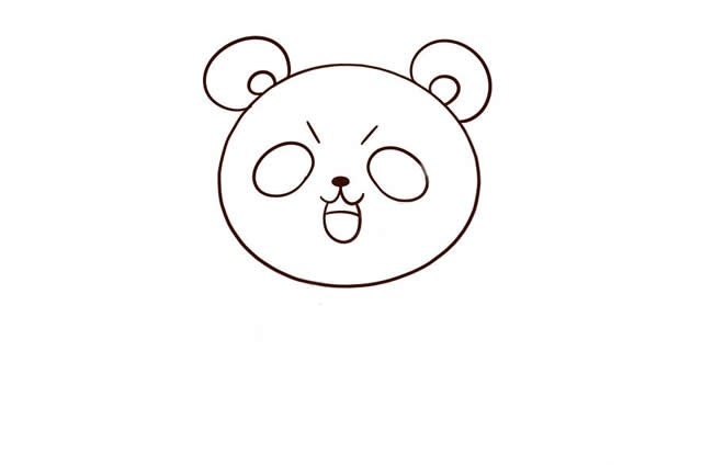 去上学的熊猫宝宝简笔画