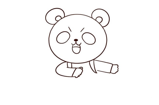 去上学的熊猫宝宝简笔画