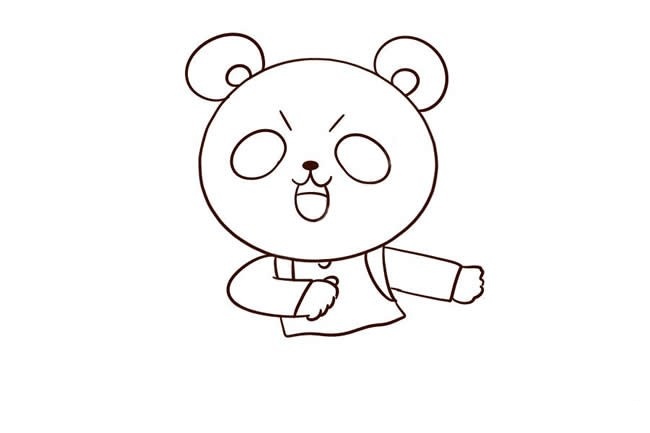 去上学的熊猫宝宝简笔画
