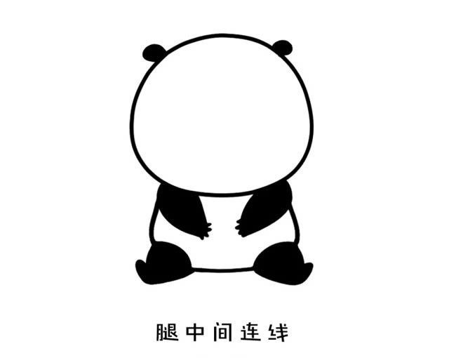 戴圣诞帽的熊猫简笔画