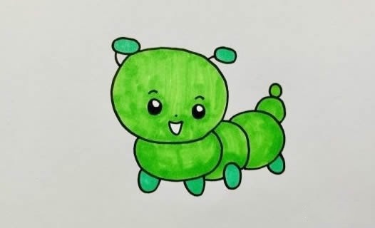 又可爱又漂亮的毛毛虫简笔画