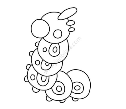 彩色毛毛虫简笔画