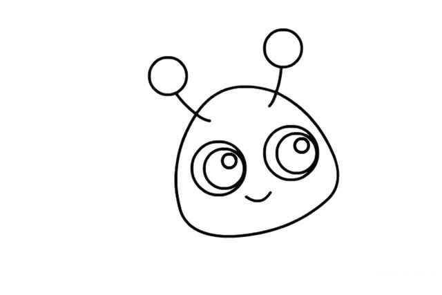 卡通毛毛虫简笔画