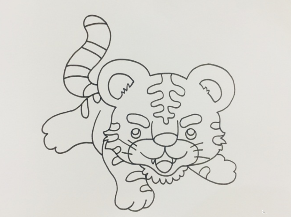 简单画一只漂亮可爱的老虎